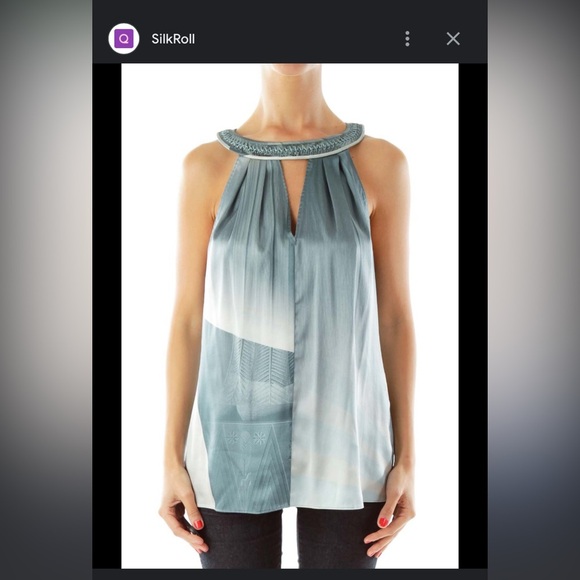 Clearance new Elie Tahari Silk Halter Top, tie dye sz Small 97% silk NWT $85 73 - Picture 1 of 7